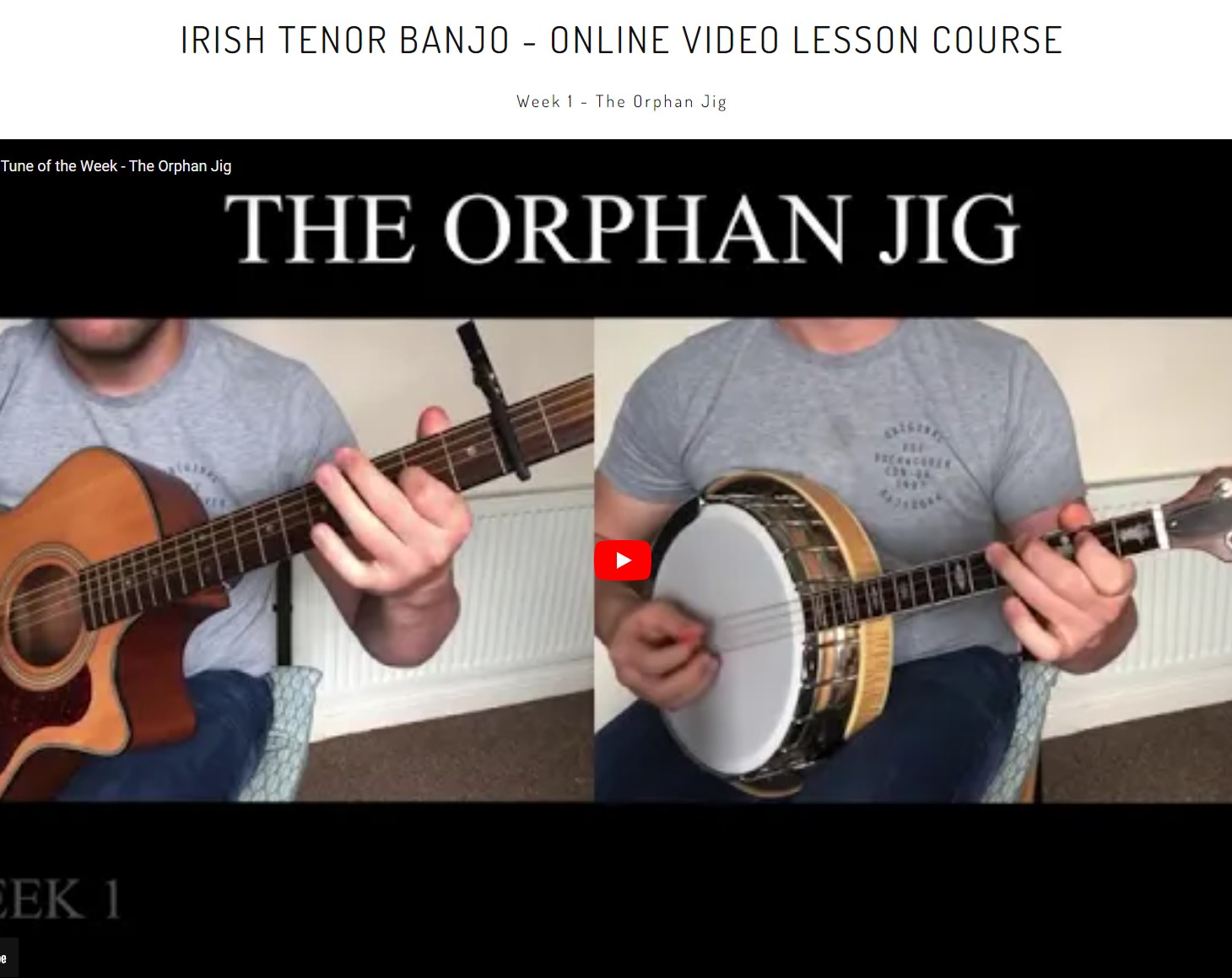 Youtube Tenor Banjo Video