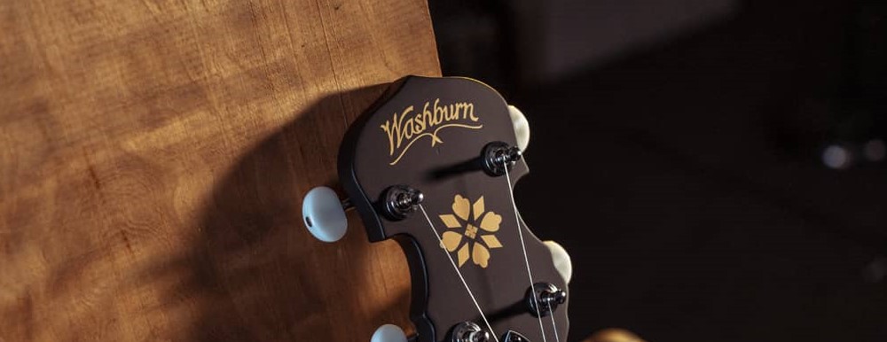 Washburn trademark on a banjo